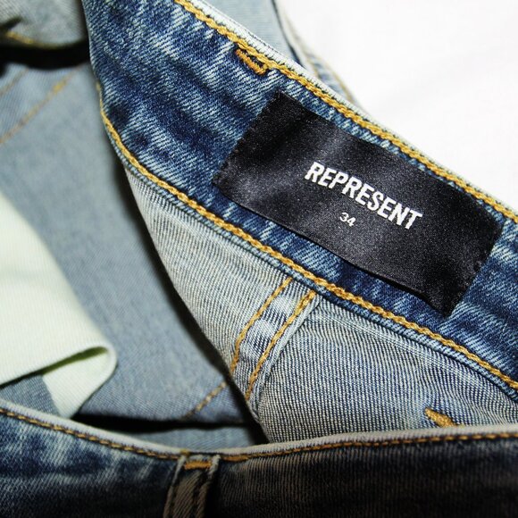 BNWT SS23 REPRESENT SPLIT DENIM 34 & 36 - Picture 9 of 15